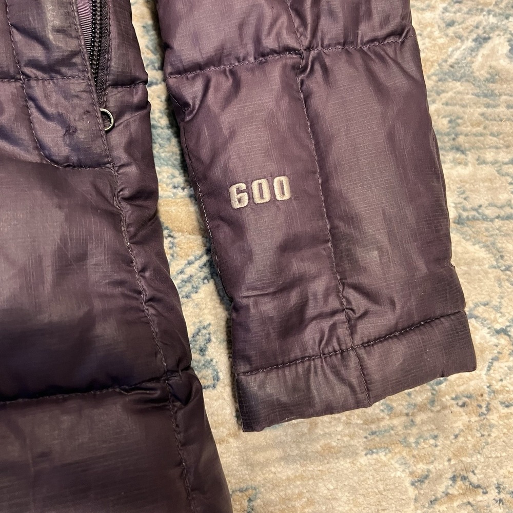 North Face Jacket Womens Medium Purple Hooded 600 Down Puffer Coat Winter Zip - Picture 7 of 12